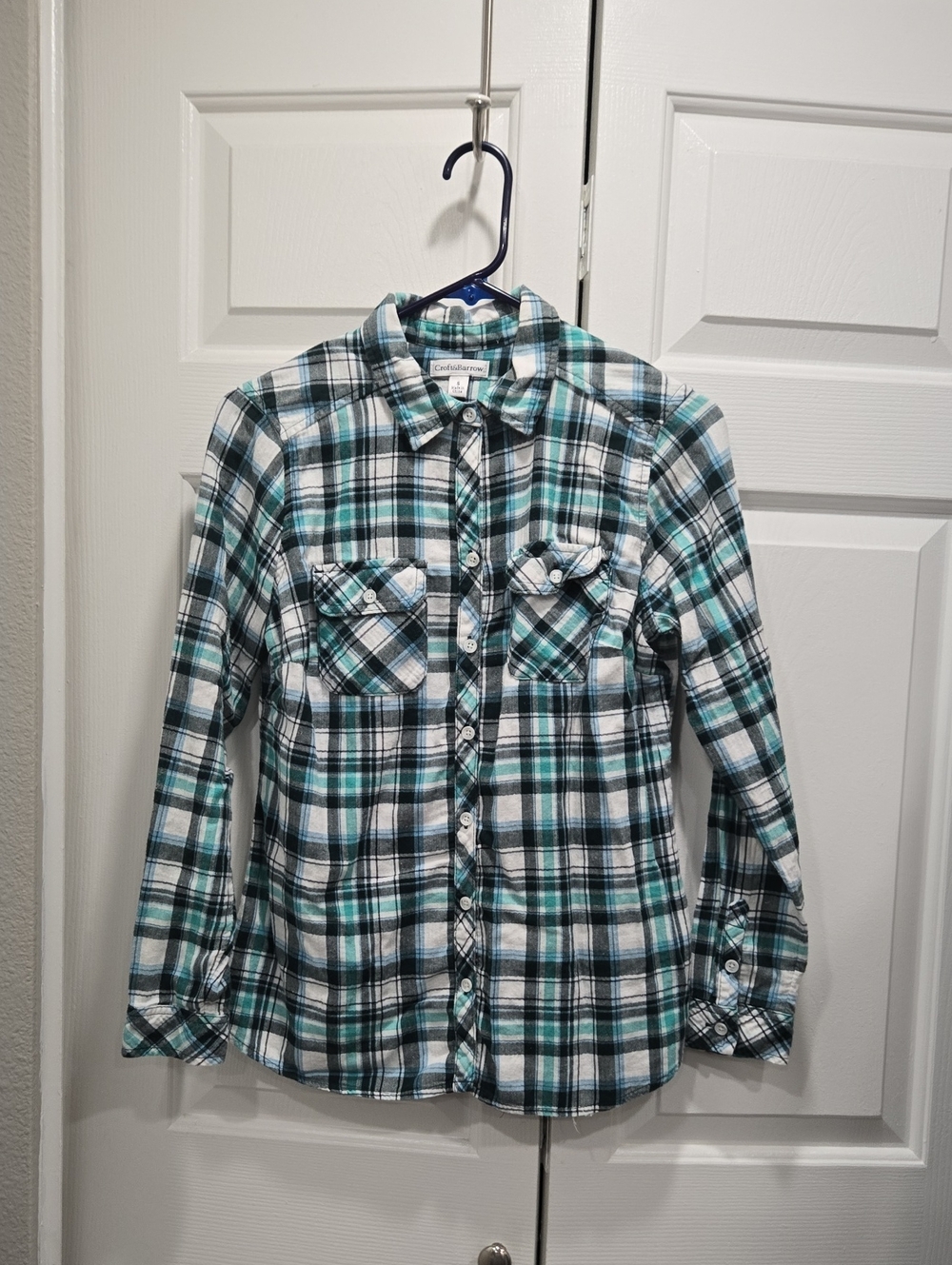 croft & barrow Flannel Plaid Button-Down Shirt- Small
